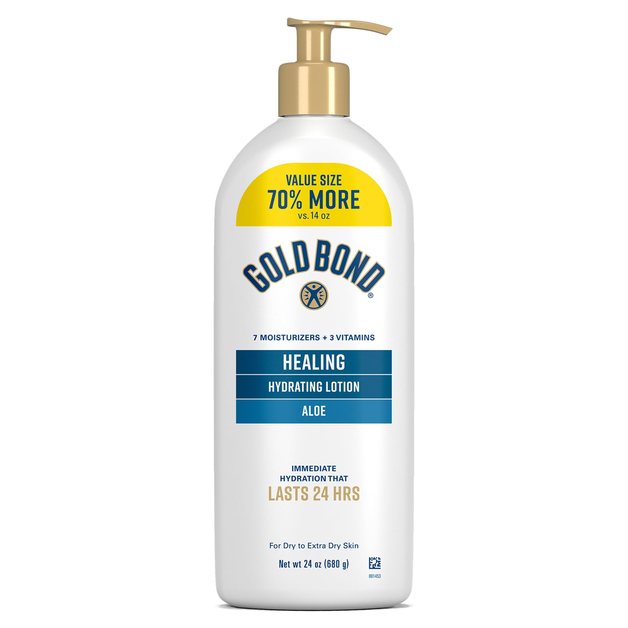 Gold Bond loción hidratante con aloe para manos, alivio suave y duradero.