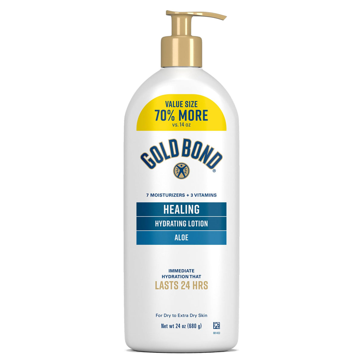 Gold Bond loción hidratante con aloe para manos, alivio suave y duradero.