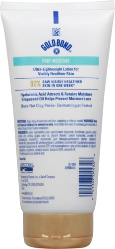 Gold Bond Pure Moisture Lotion bottle shows 24-hour hydration