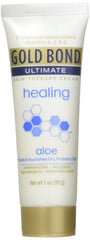 Gold Bond Ultimate Healing Lotion Aloe 1oz bottle with label, delivering deep hydration for dry skin.