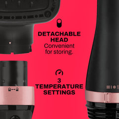 Gold N Hot Ionic Dryer and Styler with detachable brush for compact storage.