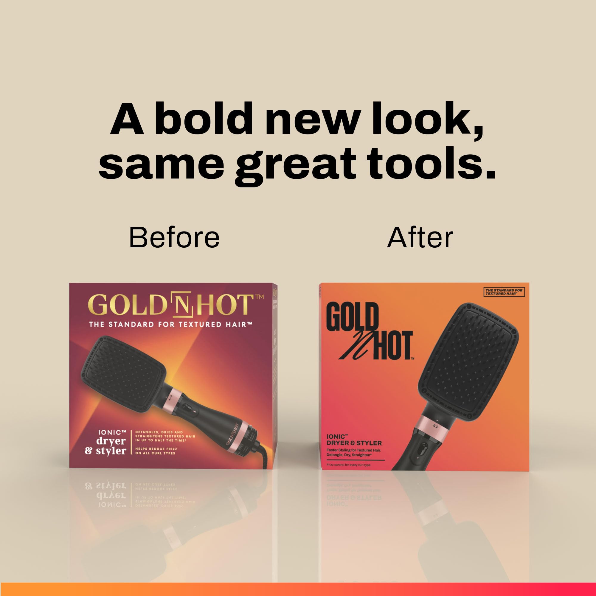 Gold N Hot Ionic Dryer and Styler performing one-step styling for efficiency.