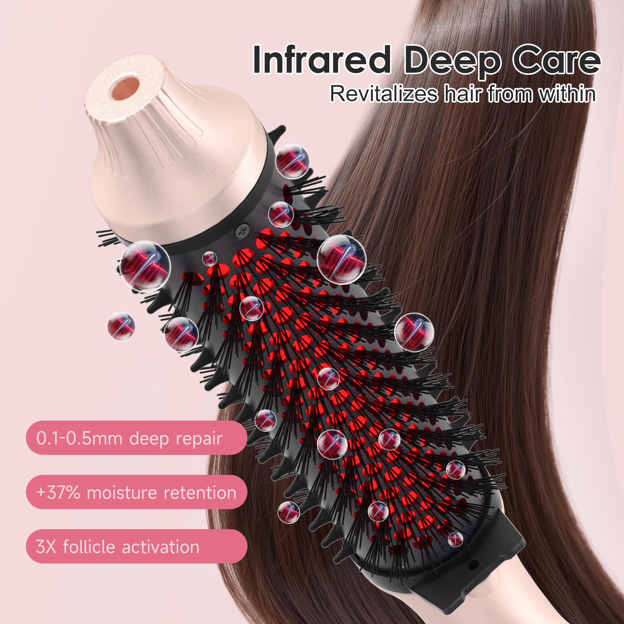 GOLD TIME ionic infrared technology helps reduce frizz for shiny hair.