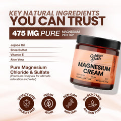 Golden Sloth Magnesio crema para calambres y tensión muscular