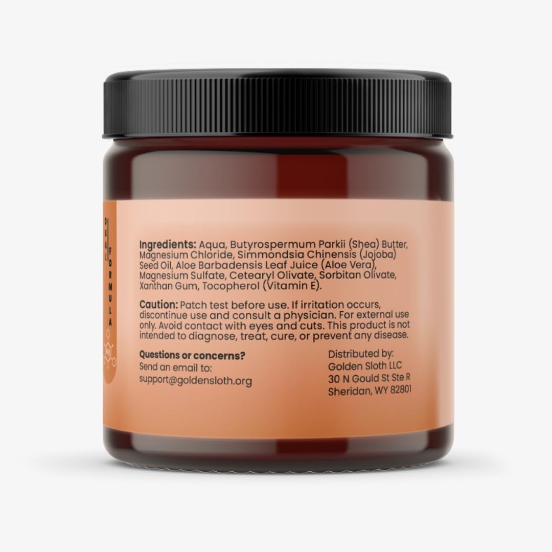 Golden Sloth Magnesio crema ingredientes naturales para cuidado de la piel