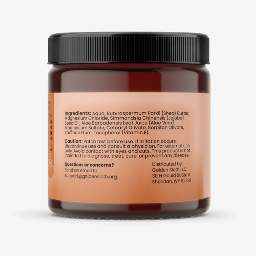 Golden Sloth Magnesio crema ingredientes naturales para cuidado de la piel