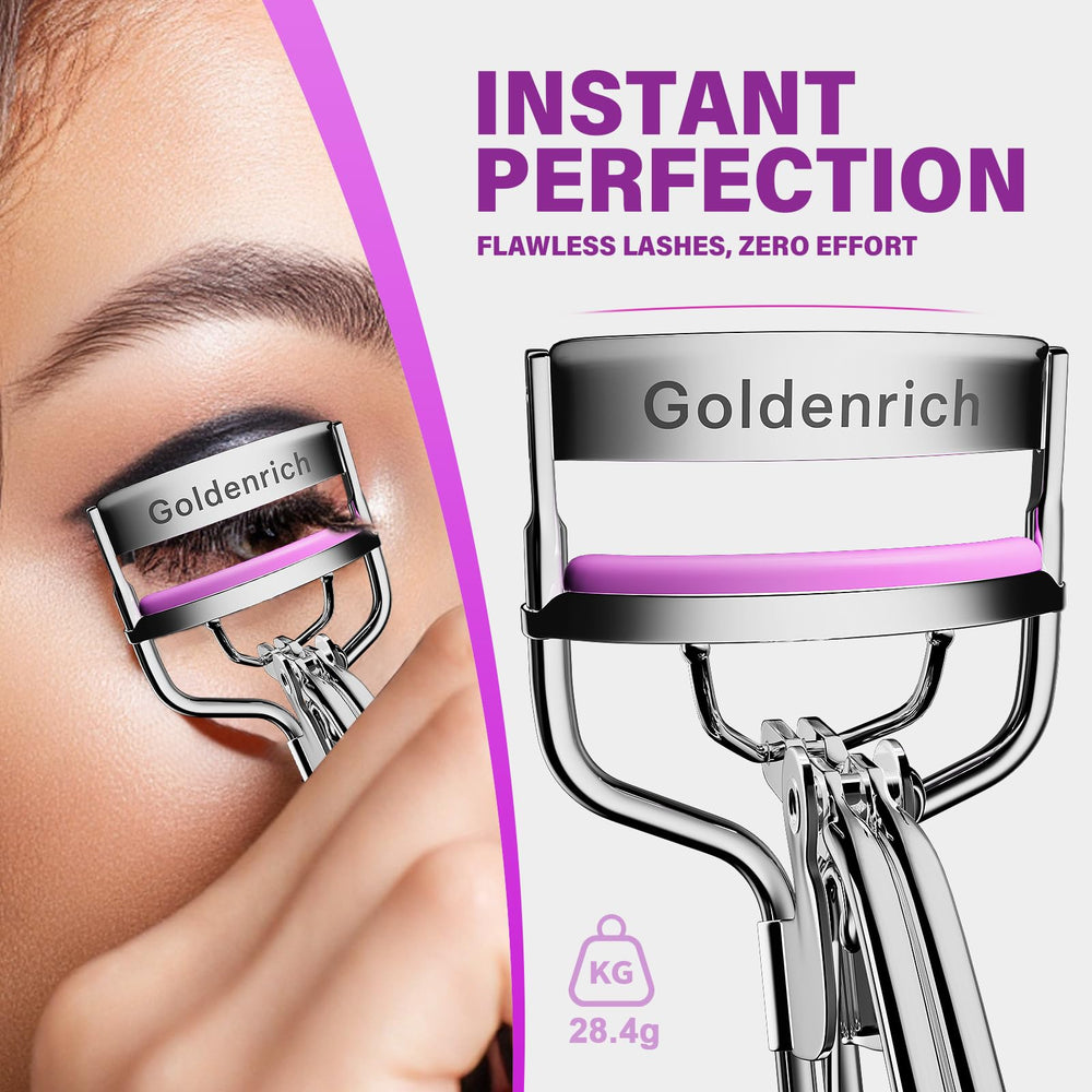 Goldenrich eye lash curler travel case keeps tools organized on the go.