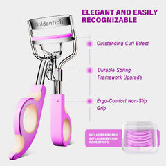 Goldenrich lash curler refills six-pack for long-lasting curl quality.