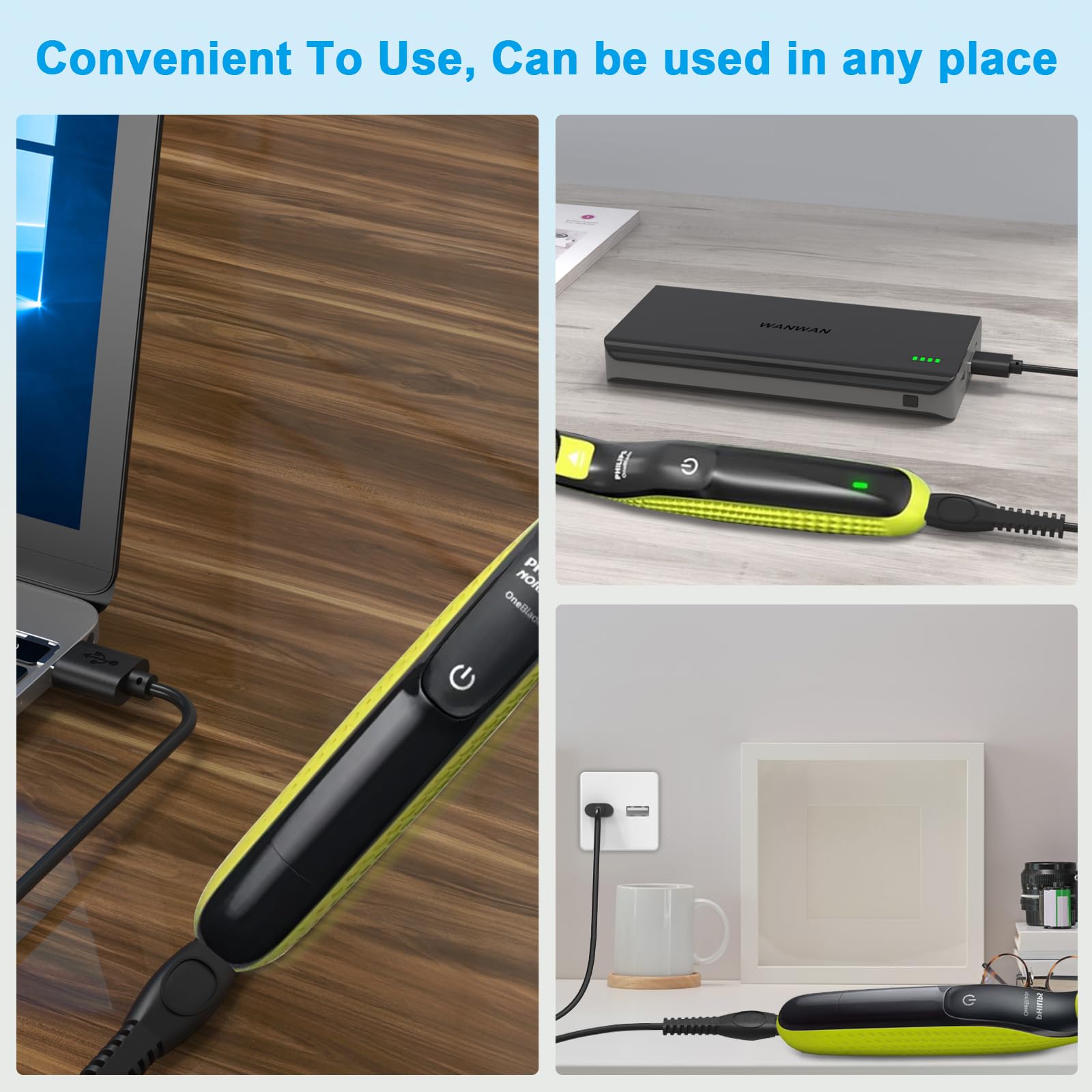 GOLDFOX charger in bathroom setup, keep devices dry