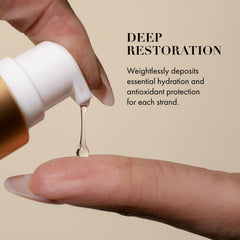 Goldie Locks Signature Hair Serum applied to dry hair to refresh and seal shine