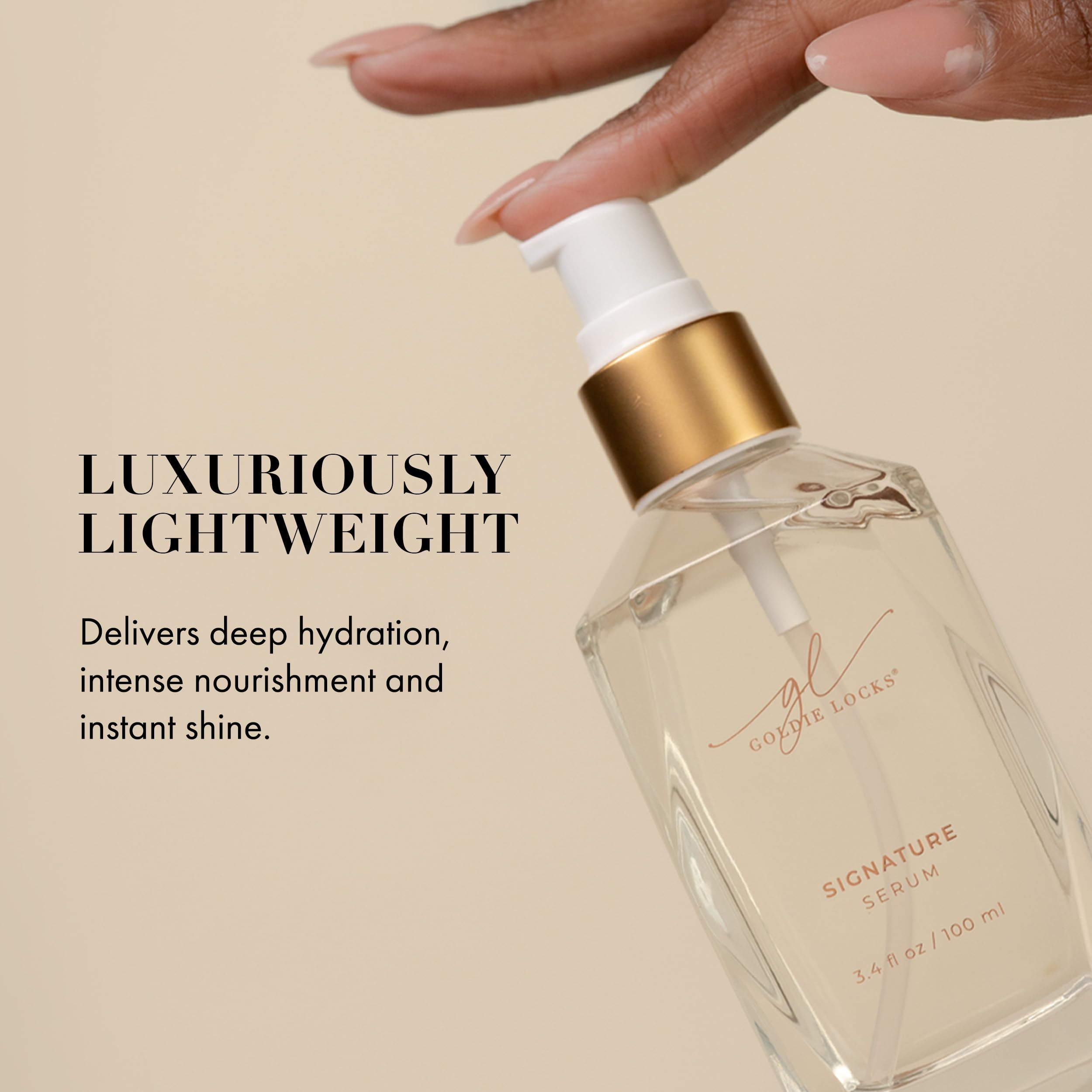 Goldie Locks Signature Hair Serum tropical citrus scent during styling