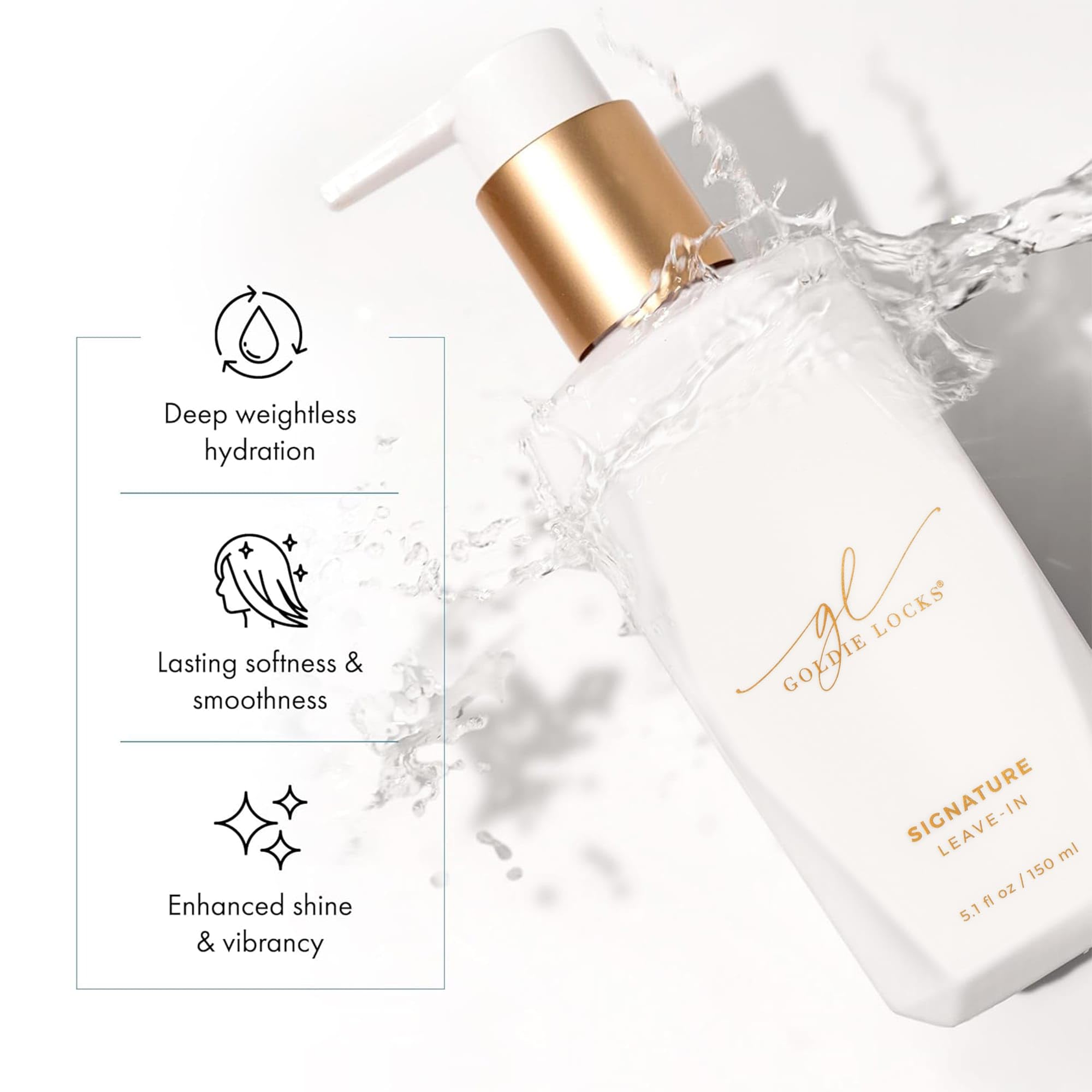 Goldie Locks Signature Leave-In Conditioner marula-coconut-oil nourishes with radiance.
