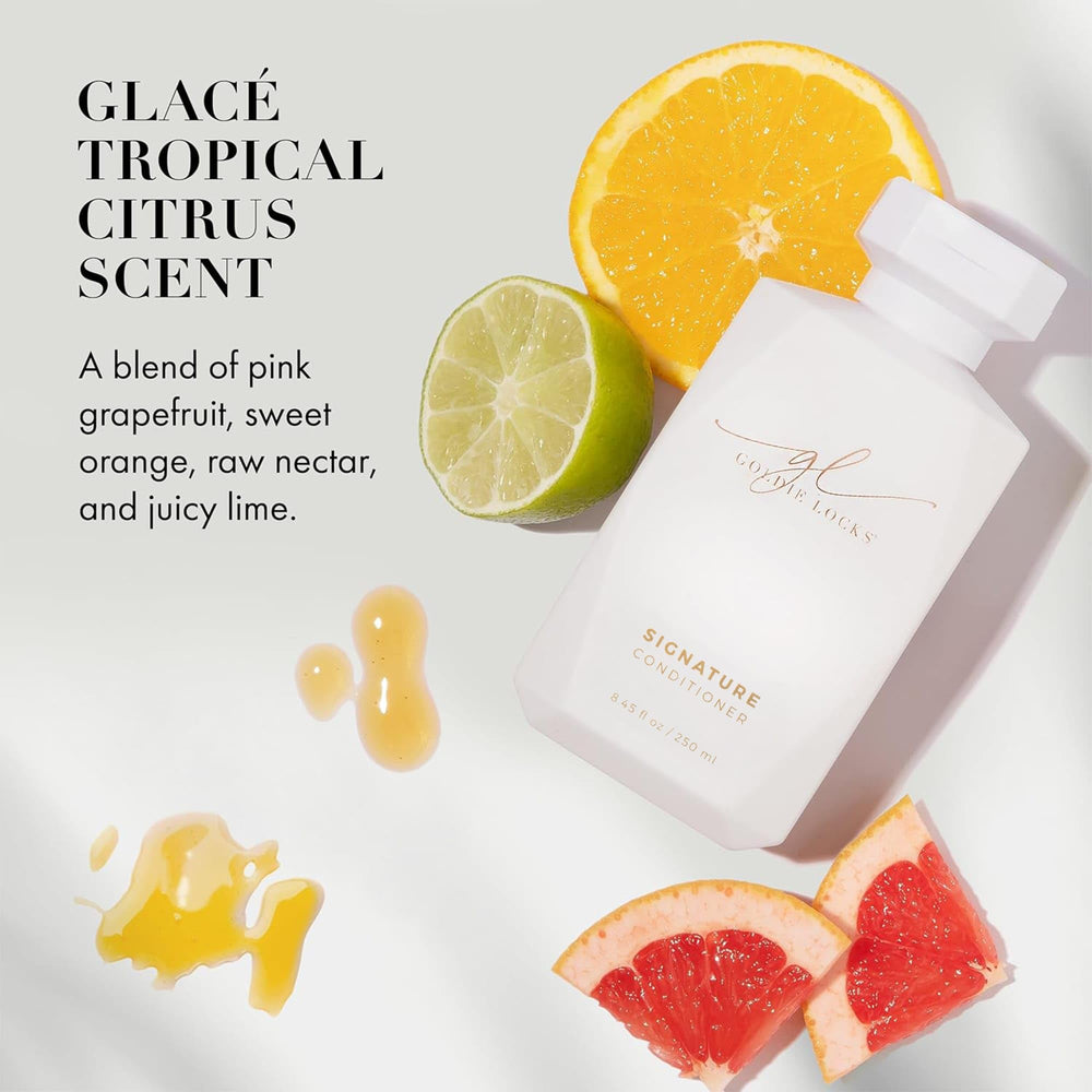 Goldie Locks bottle displays safety icons and hair-friendly formula.