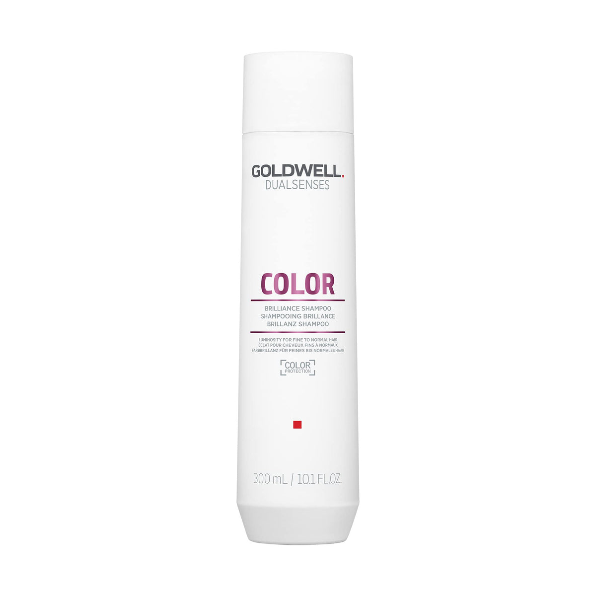 Goldwell Dualsenses Color Brilliance champú: botella visible, brillo duradero para color.