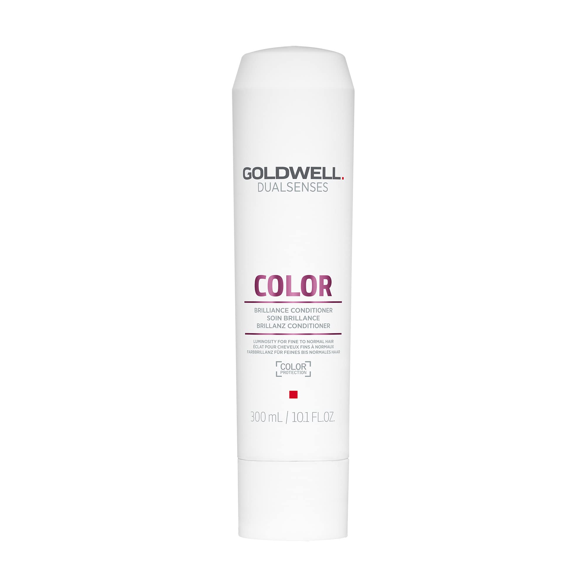 Goldwell Dualsenses Color Brilliance Conditioner bottle showing color protection and easy detangling.