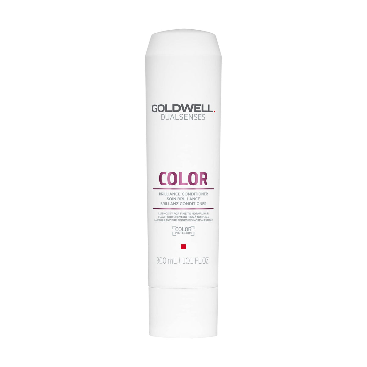Goldwell Dualsenses Color Brilliance Conditioner bottle showing color protection and easy detangling.