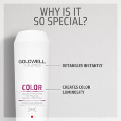 Goldwell Dualsenses Color Brilliance bottle gleaming with luxurious shine.