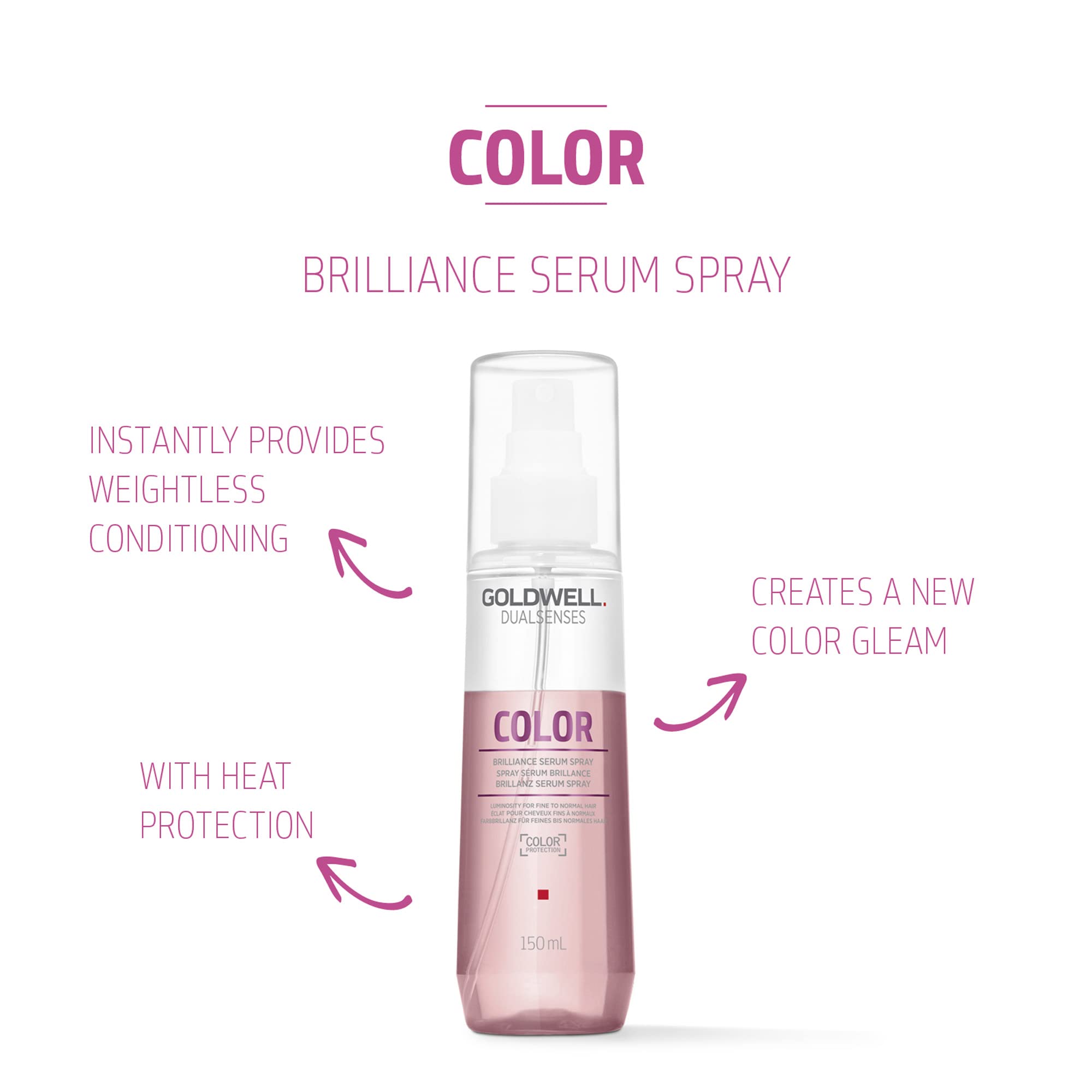 Goldwell Dualsenses Color Brilliance Serum Spray, aplicación en secado, acabado suave