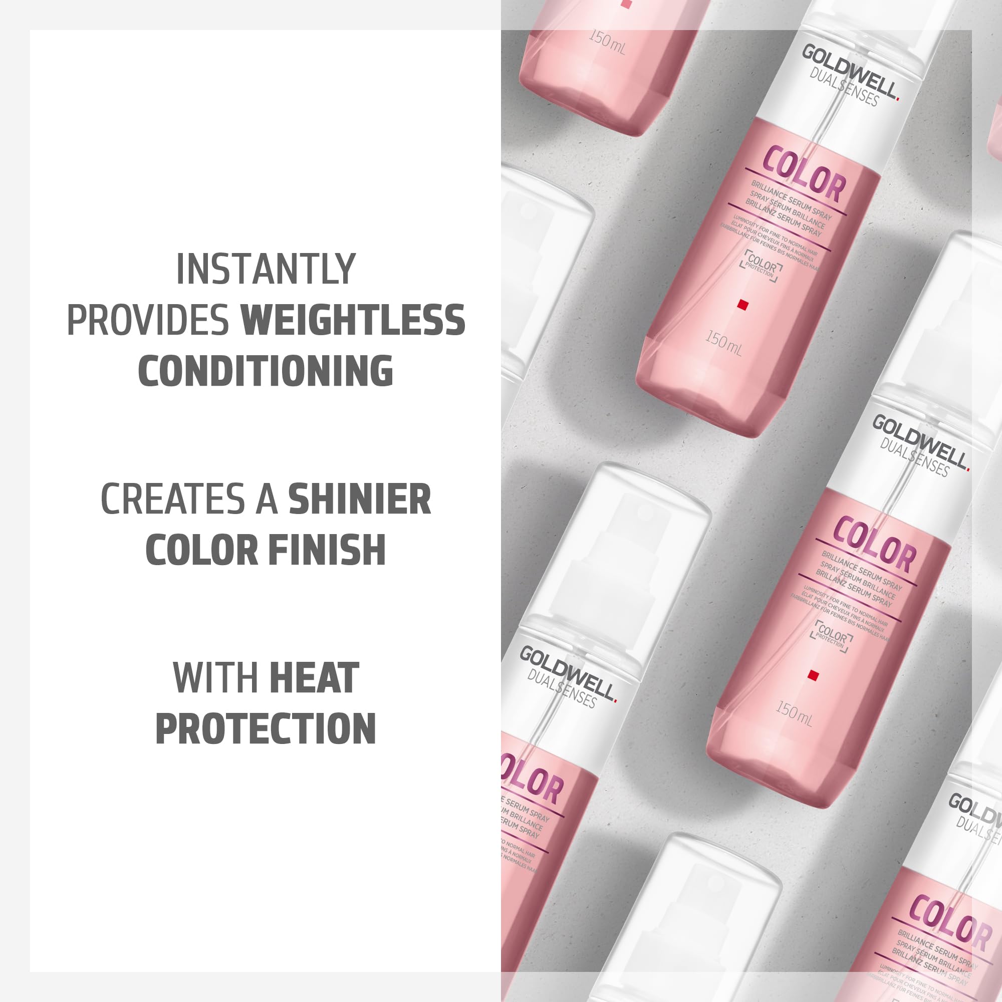 Goldwell Dualsenses Color Brilliance Serum Spray, protección contra calor para plancha y secador