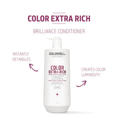 Goldwell Dualsenses Color Extra Rich Brilliance Conditioner bottle dispense for easy use