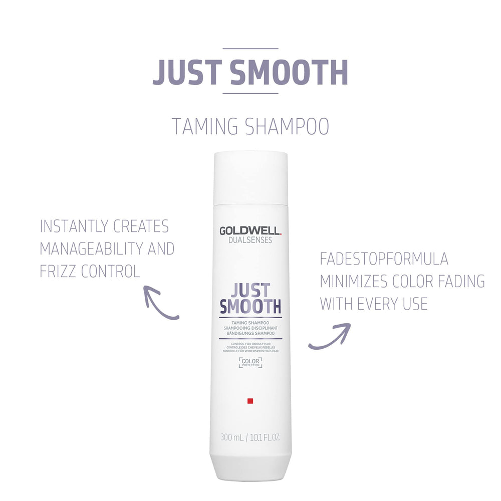 Botella de Goldwell Dualsenses Just Smooth brilla en la ducha para brillo y manejo