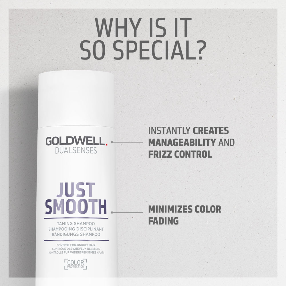 Brillo resplandor de Goldwell Just Smooth realzando el color y la vitalidad