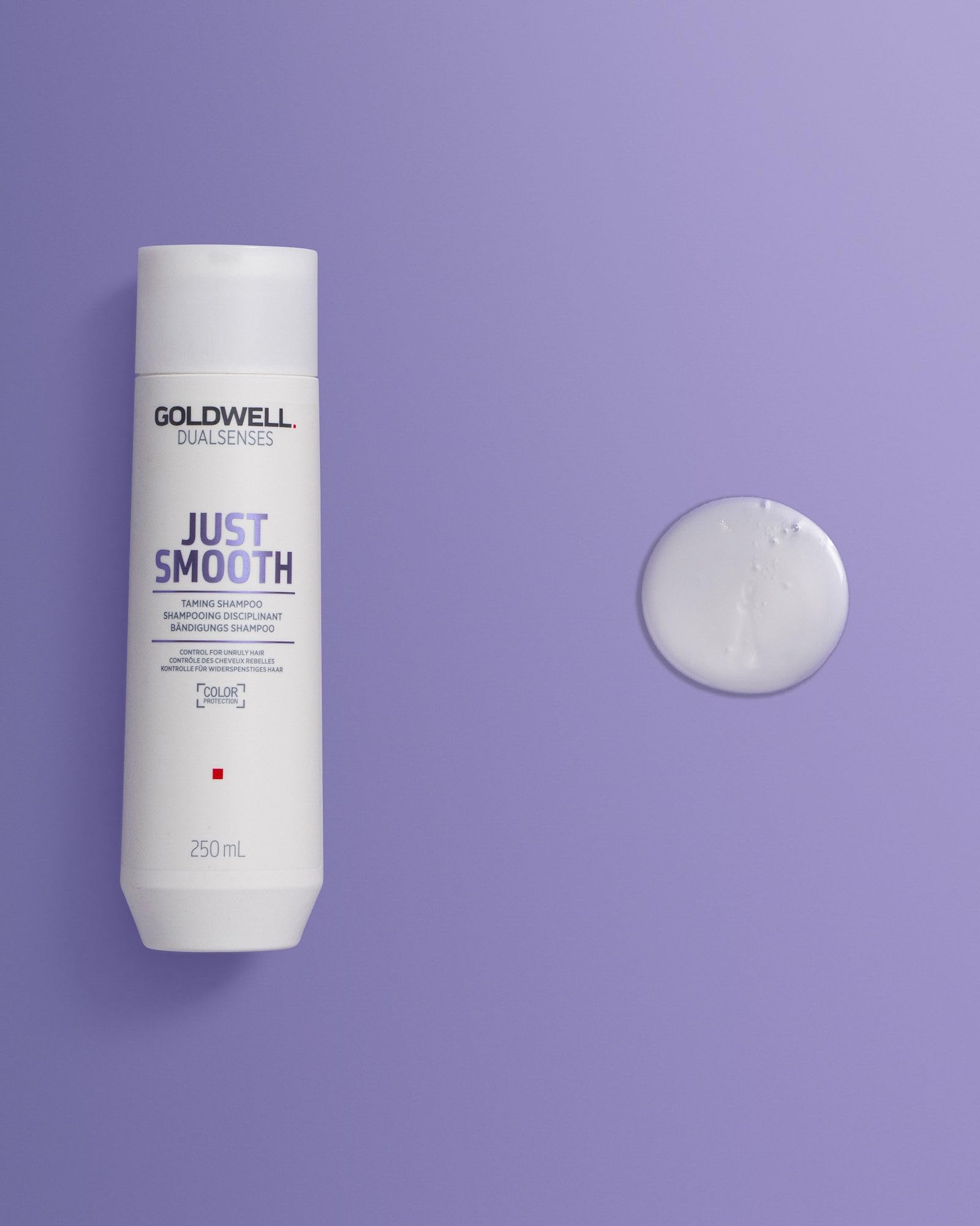 Goldwell Dualsenses Just Smooth color-protection symbol on packaging.