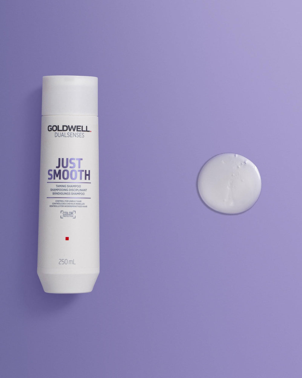 Goldwell Dualsenses Just Smooth color-protection symbol on packaging.