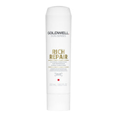 Acondicionador Goldwell DualSenses Rich Repair, botella, nutrición intensiva para cabello dañado.