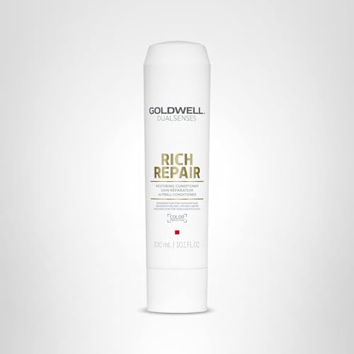 Elasticidad mejorada con Goldwell DualSenses Rich Repair para cabello más flexible.
