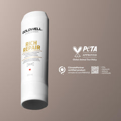 Creamy texture of Goldwell Rich Repair conditioner for smooth hair