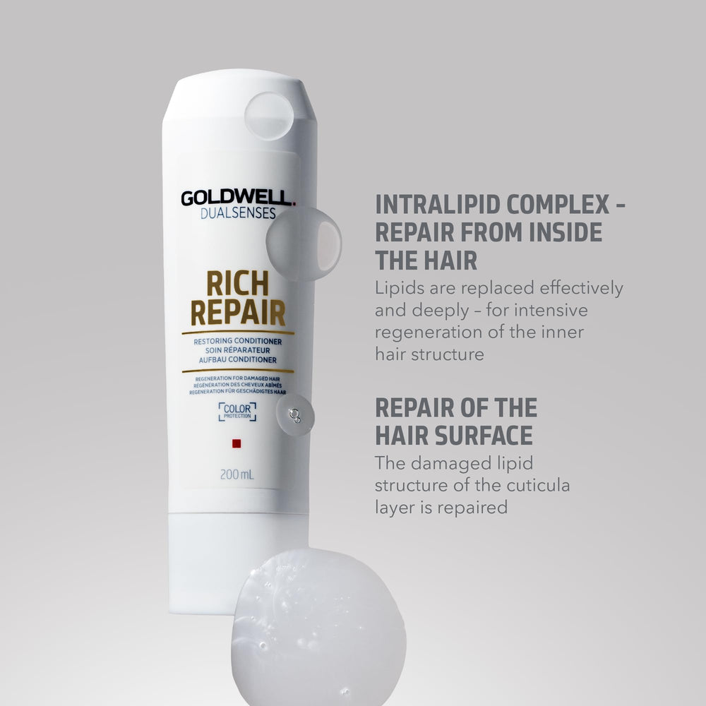 Goldwell Rich Repair conditioner dispensing pump enables easy application