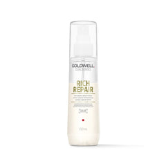 Goldwell Rich Repair Serum Spray, bote, aporta brillo suave y reparación profunda.