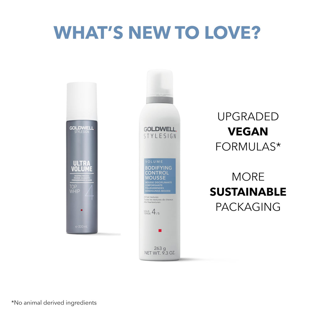 Goldwell StyleSign Bodifying Control Mousse uso diario para cabello áspero.