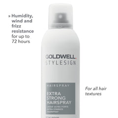 Goldwell StyleSign Extra Strong Hairspray lacquer finish creating a glossy, durable look.