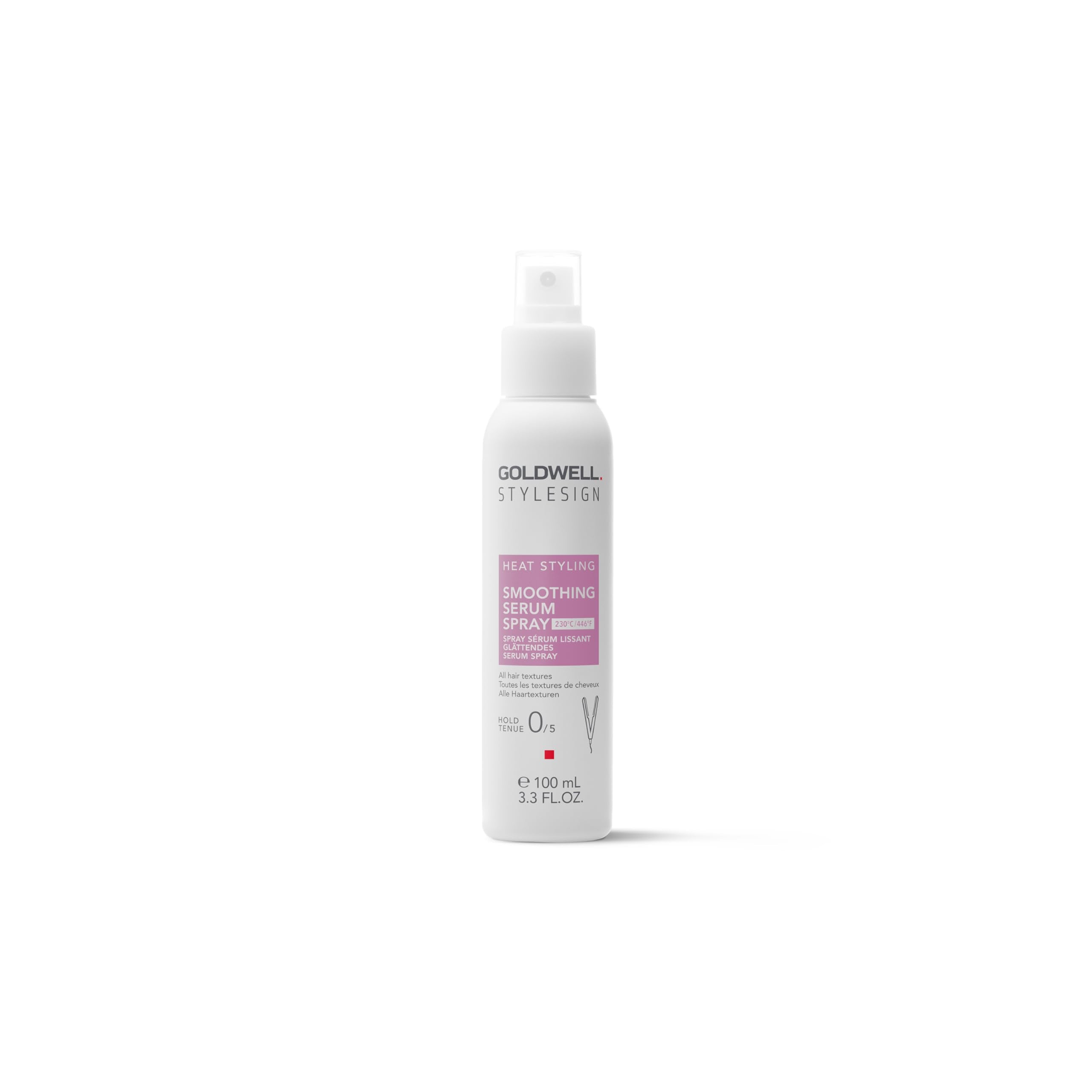 Goldwell StyleSign Smoothing Serum Spray bottle for silky hair and easy styling.