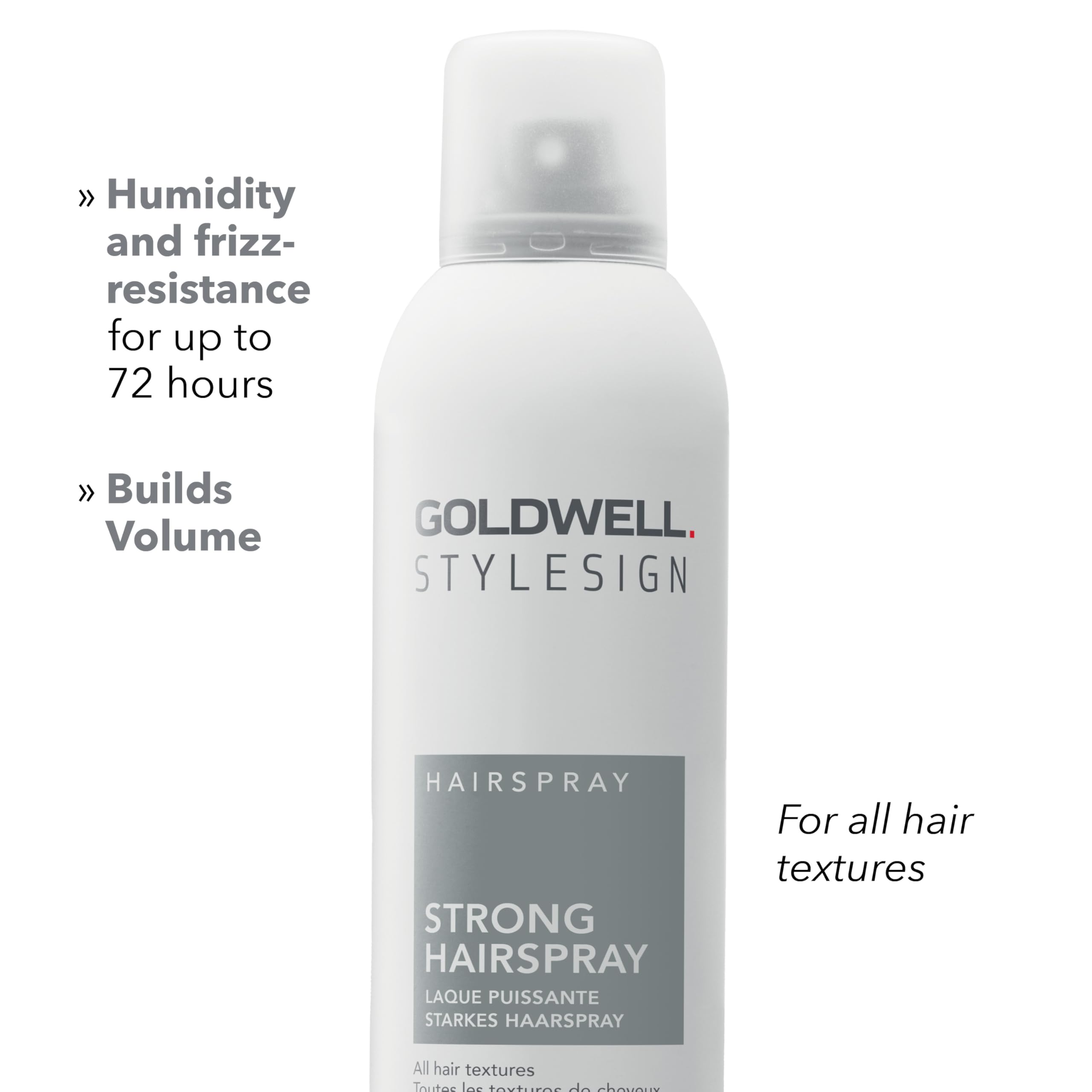 Goldwell StyleSign Strong Hairspray mist provides all-texture hold.