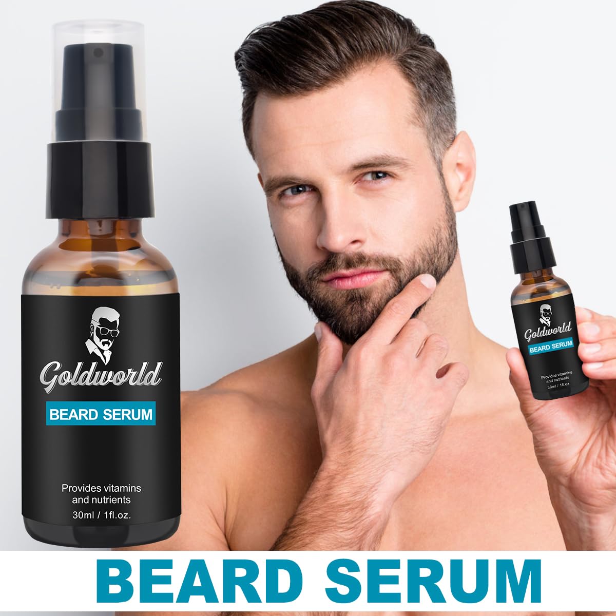 GoldWorld beard balm jar to tame and hydrate beard hairs.