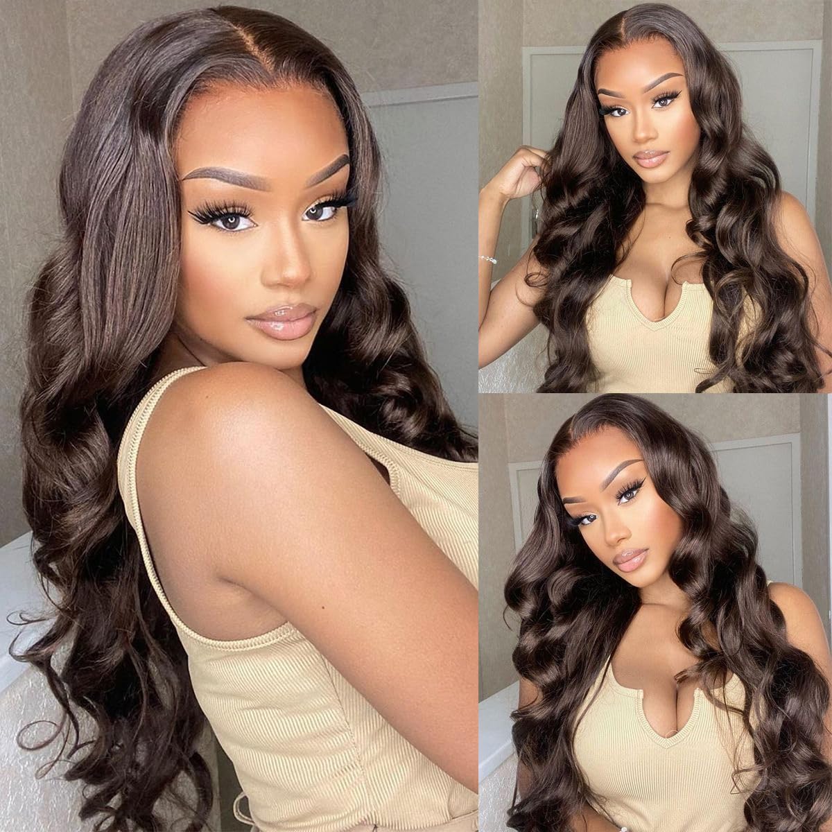 GOLFMAX chocolate brown wig suits weddings and daily wear beautifully
