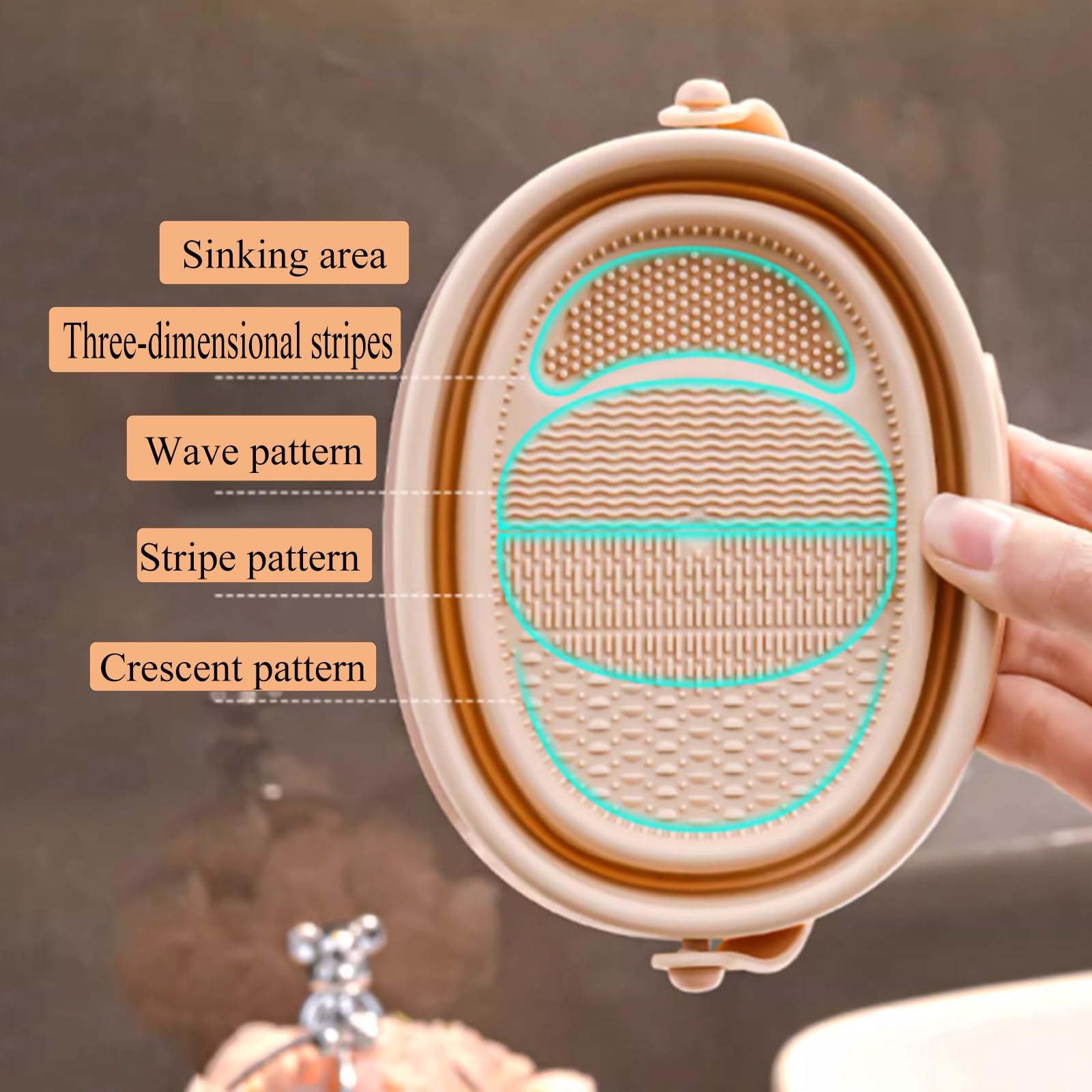GOLIKEE foldable silicone makeup cleaner mat compact design for easy storage.