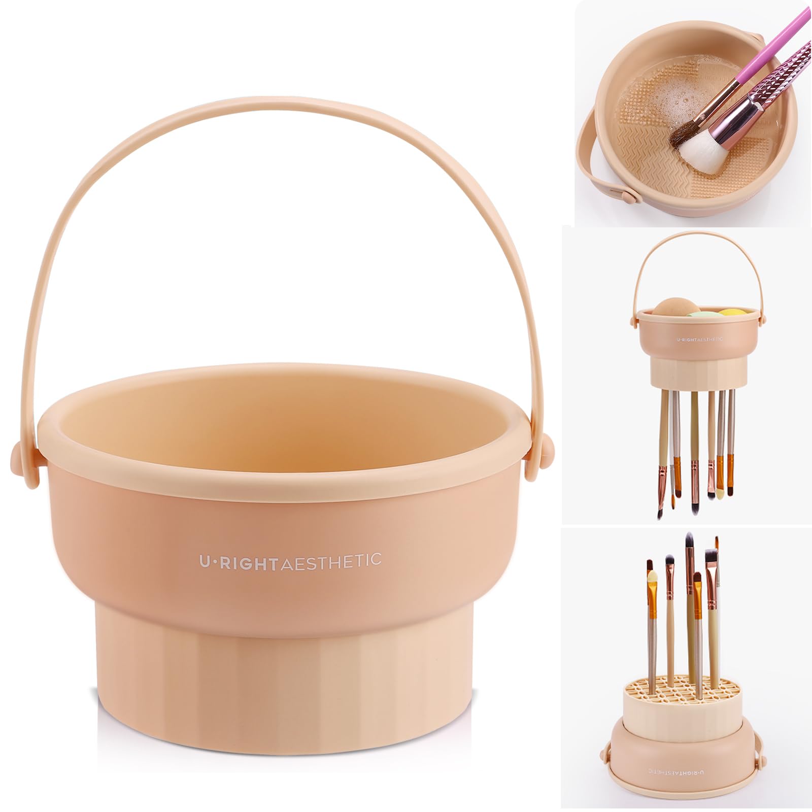 GOLIKEE makeup brush cleaner bowl enables efficient washing and drying