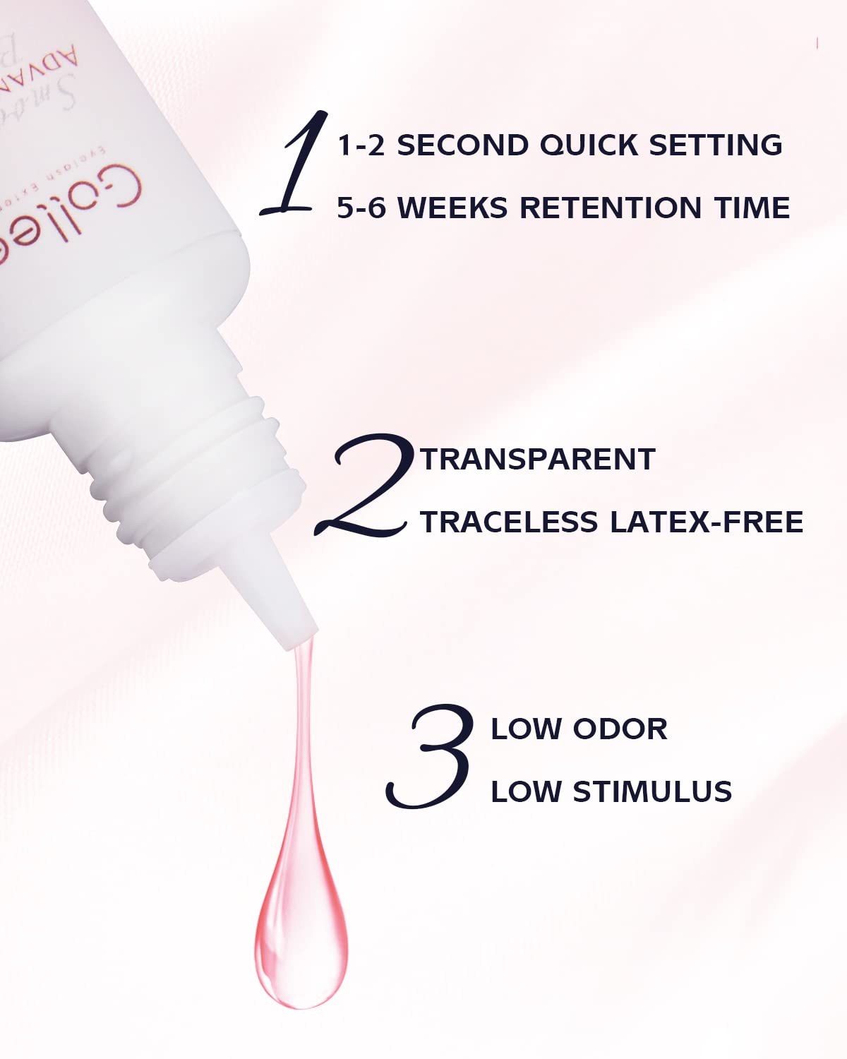 GOLLEEPRO eyelash glue 1-2 sec dry time for efficient salon sessions.