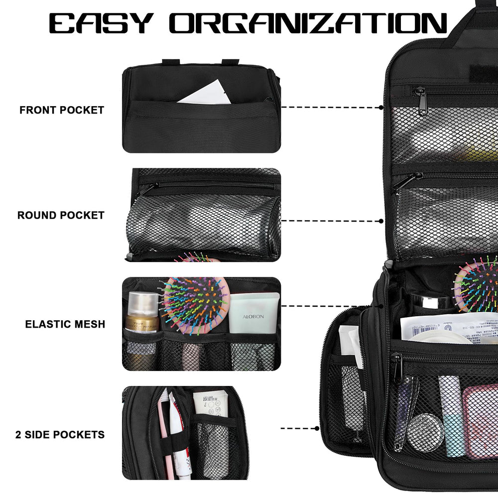 Goloni water-resistant nylon cosmetic bag protects contents from spills.