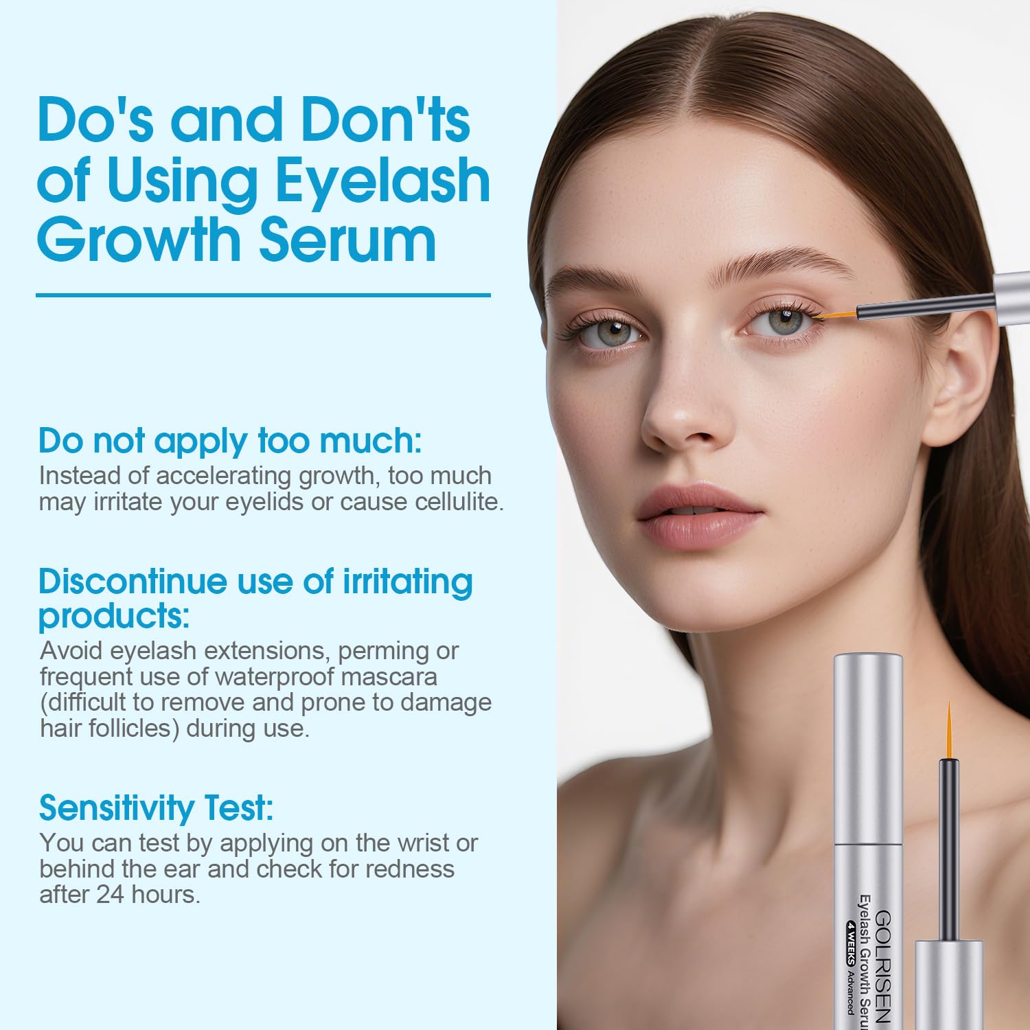 GOLRISEN serum para pestañas: crecimiento más largo