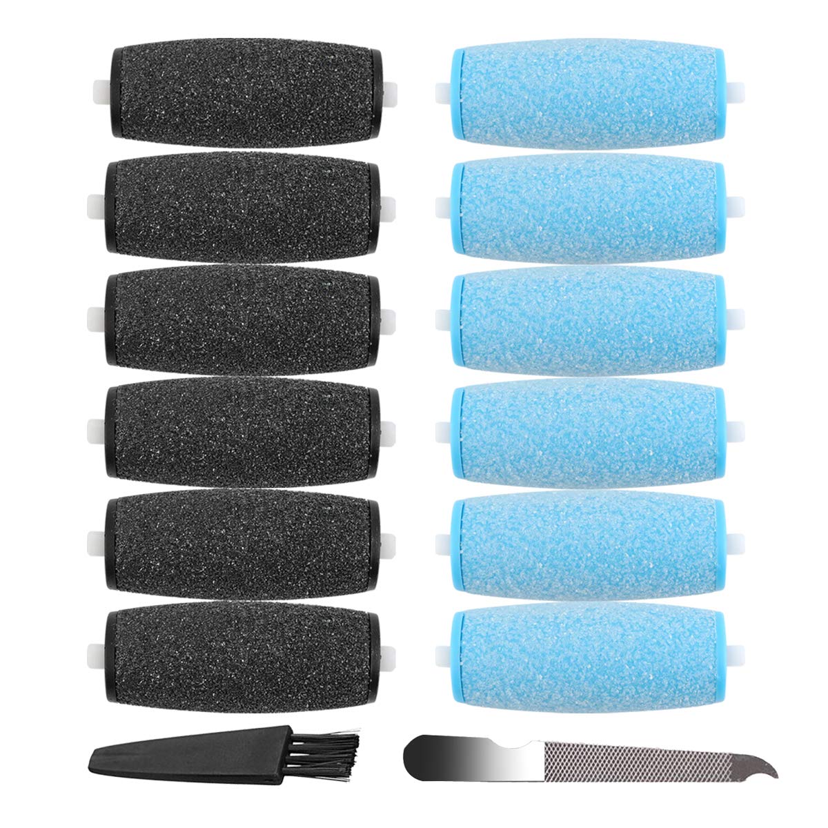 GOMINYUF 12-pack black extra coarse rollers for Amope Pedi refills deliver tough callus care