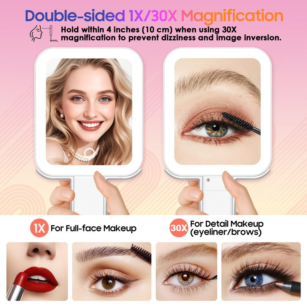 GOMIPURU mirror with 3-color lights provides versatile lighting for day or night.
