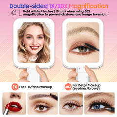 GOMIPURU mirror with 3-color lights provides versatile lighting for day or night.