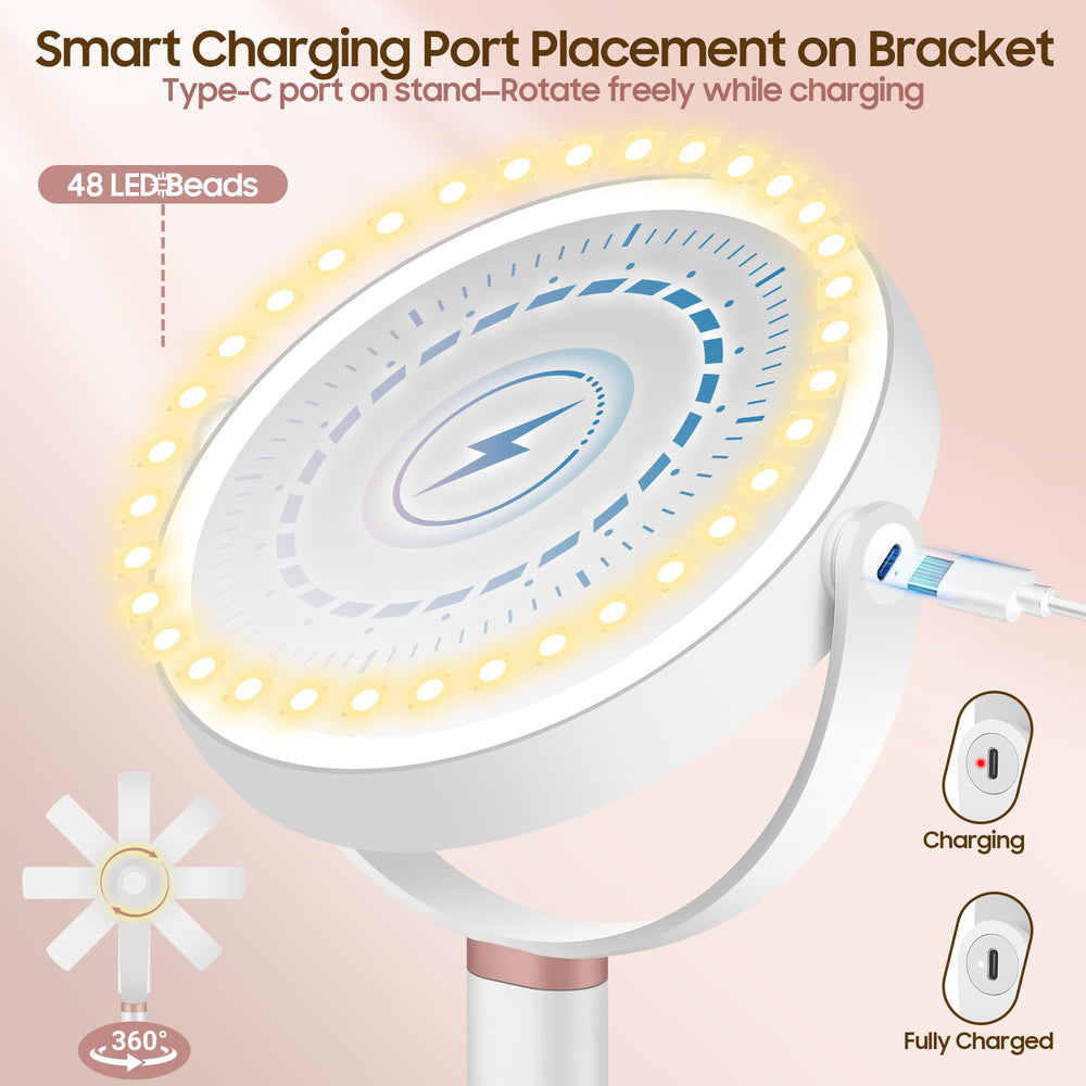 GOMIPURU cordless mirror with long lasting battery for travel ready makeup