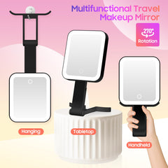 GOMIPURU foldable travel mirror in handheld form offers versatile angles for on-the-go routines.
