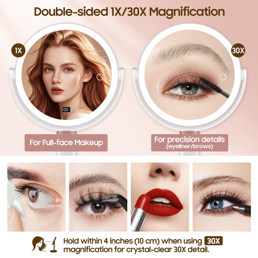 GOMIPURU LED mirror with 3 color lights for flawless makeup lighting